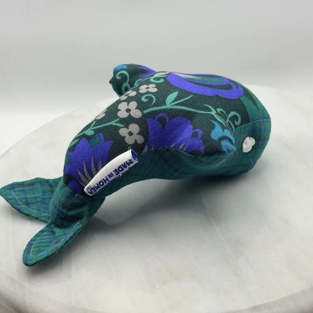 HomerWhales Made in Homer Alaska Handmade Fabric Whale Plush Pair Souvenir Decor